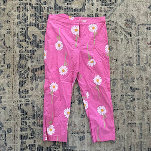 Women's Lilly Pulitzer Pink Daisy Ankle Cropped Pants Size 10